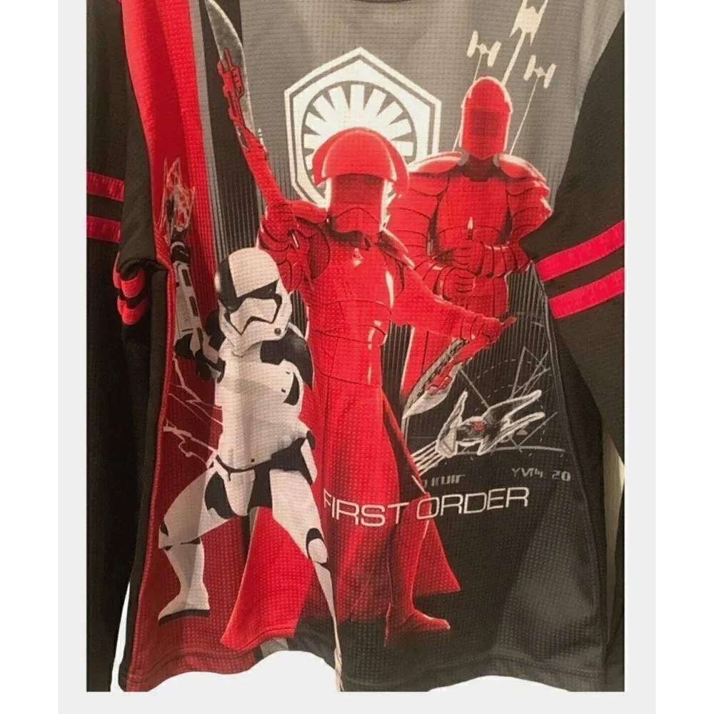 Star Wars Boys Pajama Shirt Top Size 10/12 First Order Darth Vader Red Black